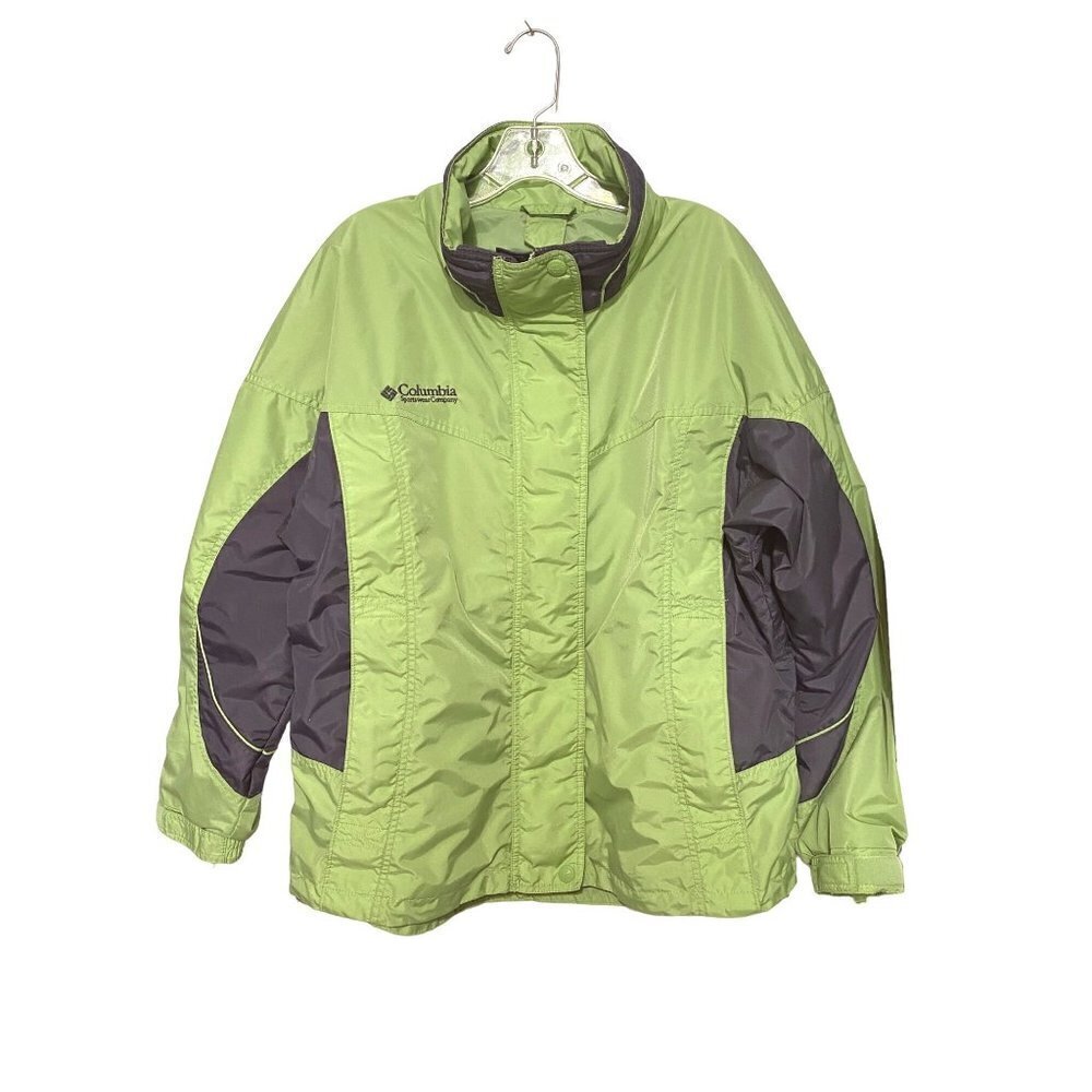 Columbia Calais Peak Interchange Jacket Green & Gray High Collar Women's Large